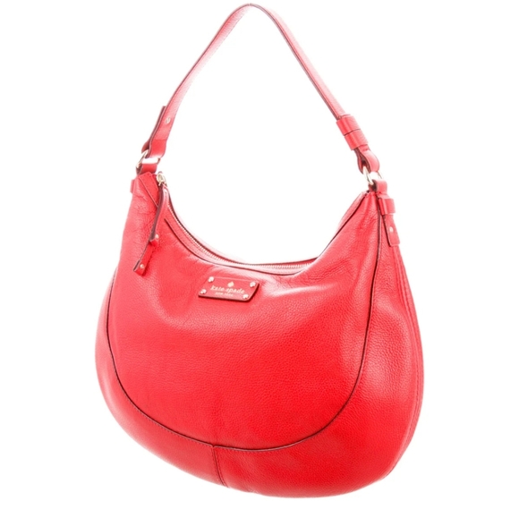 Kate Spade New York Lori Berkshire Road Red Leather Hobo Bag. - Picture 4 of 16
